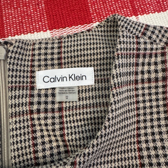 Calvin Klein Midi A-Line Ponte Dress with Tie Belt - Picture 4 of 5